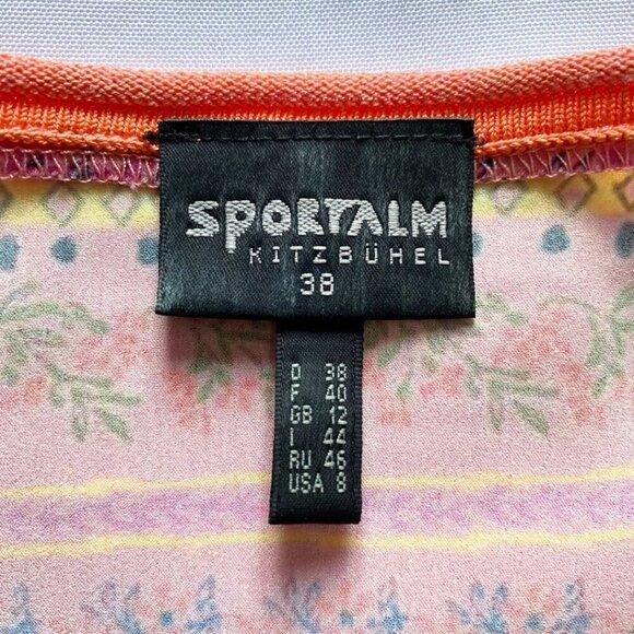 SPORTALM KITZBUHEL DAVINA COLORFUL OPEN KNIT SATIN FLORAL PANEL ZIP UP JACKET - Picture 6 of 10